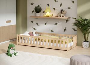 MAXMAX Detská Montessori posteľ z masívu borovice VILEM - 160x80 cm - PRÍRODNÁ BOROVICA