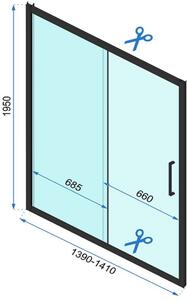 Rea Rapid Slide sprchové dvere 140 cm posuvné zlatá lesklá/priehľadné sklo REA-K5616