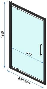 Rea Rapid Swing sprchové dvere 90 cm výklopné zlatá lesklá/priehľadné sklo REA-K5618