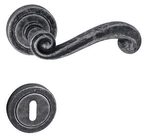 Dverové kovanie MP Carla - R 738 (OGA - Antik šedá), kľučka ľavá / guľa, Otvor na cylindrickú vložku PZ, MP OGA (antik šedá)