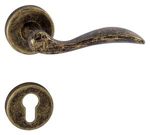 Dverové kovanie MP Lea R 1948 (OBA - Antik bronz), kľučka ľavá / guľa, Otvor na cylindrickú vložku PZ, MP OBA (antik bronz)