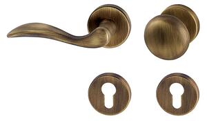 Dverové kovanie MP Lea R 1948 (OGS - Bronz česaný matný), kľučka ľavá / guľa, Otvor na cylindrickú vložku PZ, MP OGS (bronz česaný mat)