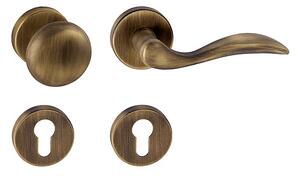 Dverové kovanie MP Lea R 1948 (OGS - Bronz česaný matný), kľučka-kľučka, Otvor pre obyčajný kľúč BB, MP OGS (bronz česaný mat)