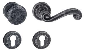 Dverové kovanie MP Carla - R 738 (OGA - Antik šedá), kľučka-kľučka, Otvor na cylindrickú vložku PZ, MP OGA (antik šedá)