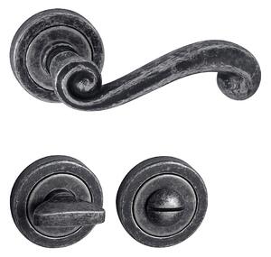Dverové kovanie MP Carla - R 738 (OGA - Antik šedá), kľučka-kľučka, Otvor na cylindrickú vložku PZ, MP OGA (antik šedá)
