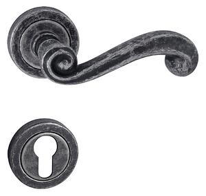 Dverové kovanie MP Carla - R 738 (OGA - Antik šedá), kľučka-kľučka, Otvor pre obyčajný kľúč BB, MP OGA (antik šedá)