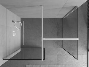 Mexen Kioto, sprchový kút typ Walk-In 70 x 70 cm, 8mm sklo-čierny vzor, biely profil, 800-070-202-20-70-070