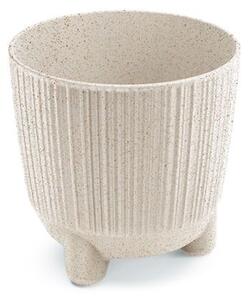 Prosperplast Kvetináč RYFOS N ECO DREVO ECO biely matný, variant 12,6 cm