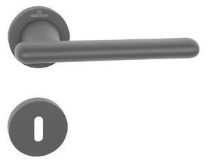 Dverové kovanie MP CE - CASTA - R (BS - Čierna matná), kľučka-kľučka, WC kľúč, MP BS (čierna mat)