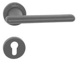 Dverové kovanie MP CE - CASTA - R (BS - Čierna matná), kľučka-kľučka, Otvor na obyčajný kľúč BB, MP BS (čierna mat)