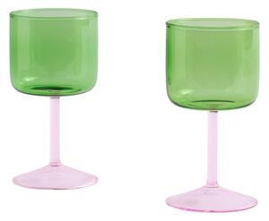HAY Sada pohárov na víno Tint, 2ks, Green and Pink