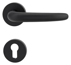 Dverové kovanie MP GK - ULMER - R (BS - Čierna matná), kľučka-kľučka, Otvor na obyčajný kľúč BB, MP BS (čierna mat)