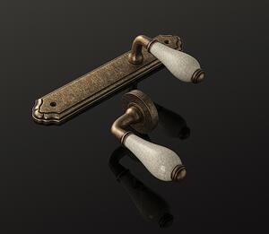 Dverové kovanie MP - LEONTINA - SO (OBA - Antik bronz), kľučka-kľučka, WC kľúč, MP OBA (antik bronz), 72 mm