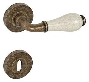 Dverové kovanie MP - LEONTINA - R (OBA - Antik bronz), kľučka-kľučka, Otvor na cylidrickou vložku, MP OBA (antik bronz)
