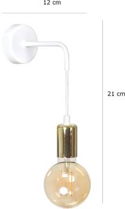 Emibig Vesio nástenná lampa 1x60 W biela-zlatá 786/K1