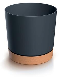Prosperplast Kvetináč TUBOS PM s miskou antracitový/hnedý matný, variant 14,8 cm