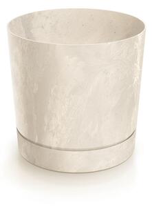 Prosperplast Kvetináč TUBOS P betónový efekt krémový matný, variant 12,8 cm
