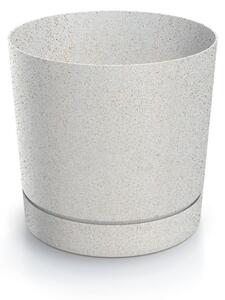 Prosperplast Kvetináč TUBOS P ECO DREVO biely matný, variant 14,7 cm