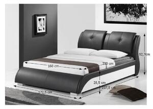 Tempo Kondela Manželská posteľ, ekokoža čierna/biela, 160x200, TORENZO