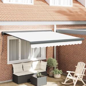 Maison Exclusive – Manuálna markíza, 3,5 x 2,5 m, biela, 100% polyester