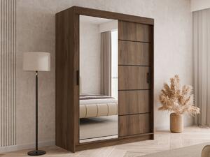 Mirjan24 Moderná skriňa Acidoni III 150 cm, Farby: Orech Warmia / Orech Warmia + čierna 5903211533020