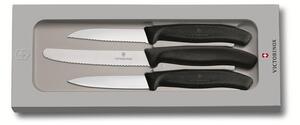 VICTORINOX Nože na zeleninu VICTORINOX sada 3ks čierne