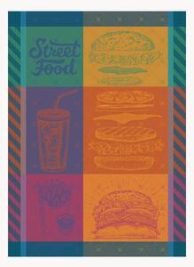 Žakárové kuchynské utierky Street Food Usa Gourmand, 4 ks