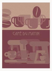 Žakárové kuchynské utierky Cafe Du Matin Palissandre, 4 ks