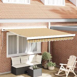 Maison Exclusive – Manuálna markíza, 3 x 2,5 m, pruhovaná (žltá, sivá a biela)