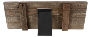 Hnedý antik drevený fotorámik s klipom Clipp - 36*3*15 cm / 3x 9*13 cm - Clayre & Eef
