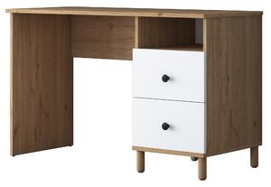 Kalune Design Písací stôl Hanis 120 cm orech/biely