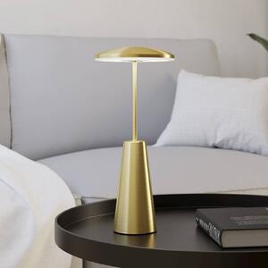LED svietidlo na batérie Piccola, v mosadznej farbe, výška 28 cm, IP54, Mosadz / zlato, Obývacia izba / jedáleň, kov, Moderný, Stojacie svietidlo