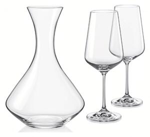 Bohemia Crystal Set na víno Sandra (set 1 karafa + 2 poháre)