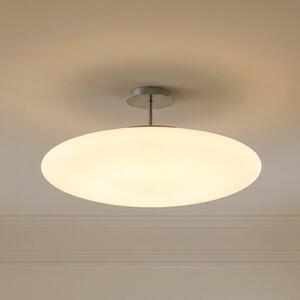 Lindby stropné LED svetlo Gunda, biele, sklo, Ø 48 cm, stmievateľné, Biela / opálová, Obývacia izba / jedáleň, Sklo, Moderný, Stropné svetlo polkruhové s priestorom