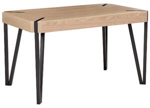 Jedálenský stôl svetlá doska z MDF čierne kovové nohy 130 x 80 cm pre 4 osoby obdĺžnikový industriálny dizajn