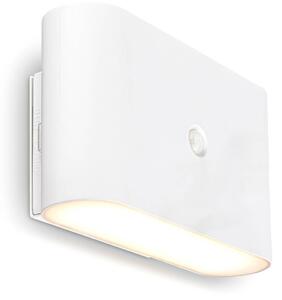 LED akumulátorové nástenné svetlo Chat, biele, 16 cm, plast, senzor, Biela / opálová, Obývacia izba / jedáleň, Plast, Moderný, Nástenné svietidlo