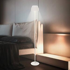 LED stojaca lampa Loca, starobiela, výška 123 cm, plast/kov, Biela / opálová, Obývacia izba / jedáleň, kov, Moderný, Stojaca lampa