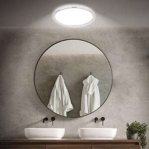 LED stropné svietidlo do kúpeľne Pulap, Ø 42 cm, chrómová farba/biela farba kov, Chrómová / strieborná, Kúpeľňa, kov, Moderný, Závesné svietidlo