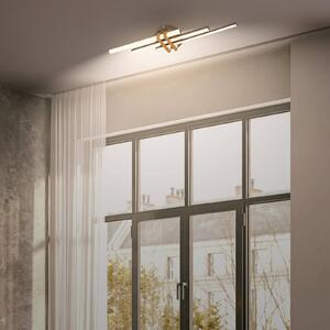 Stropné LED svetlo Tinka, farba dreva/čierna, dĺžka 78 cm, Svetlé drevo, Obývacia izba / jedáleň, kov, Moderný, Stropné svetlo