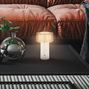 LED stolová lampa Brilo unplugged Gila, hnedá/sivá, 21 cm, Hliník / sivá / zinok, kov, Moderný, Stojacie svietidlo