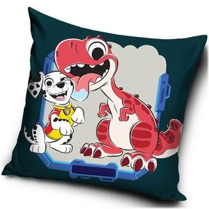 Velúrový vankúš Labková patrola: Dinosaurí film - Paw Patrol: The Dino Movie – motív Kamarát dinosaurus - 40x40 cm