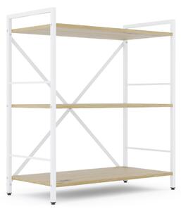 Policový regál LOFT 90x80x40 3 políc Farebné prevednie: Biela-Antracit