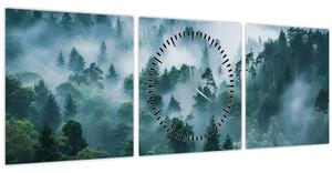 Obraz - Les v hmle (s hodinami) (90x30 cm)
