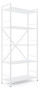 Policový regál LOFT 170x80x35 5 políc Farebné prevednie: Biela-Biela