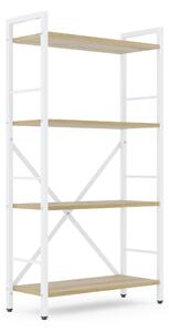 Policový regál LOFT 110x60x24 4 políc Farebné prevednie: Dub-Biela