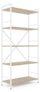 Policový regál LOFT 170x80x35 5 políc Farebné prevednie: Dub-Biela