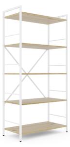 Policový regál LOFT 160x80x40 5 políc Farebné prevednie: Dub-Biela