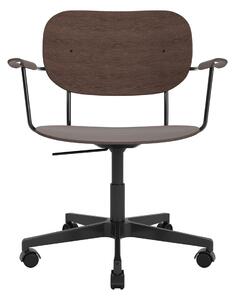 AUDO (MENU) Kancelárska stolička Co Task Chair s podpierkami rúk, Black / Dark Oak