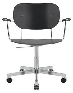 AUDO (MENU) Kancelárska stolička Co Task Chair s podpierkami rúk, Chrome / Black Oak