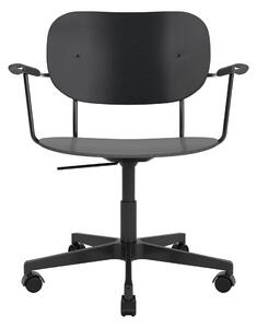 AUDO (MENU) Kancelárska stolička Co Task Chair s podpierkami rúk, Black / Black Oak